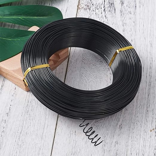 Fashewelry 459 Feet 17 Gauge Aluminum Wire Black Bendable Metal Craft Wire for Beading Jewelry Craft Making (1.2mm)
