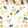 300PC 50TH Birthday Confetti for Table Pink and Sage Green Happy 50TH Birthday Decorations for Women Dots Hello 50 Confetti Scatters Fifty and Fabulous Party Decor Supplies