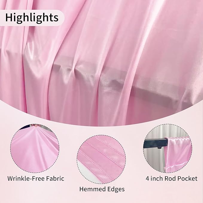 30x10ft Backdrop Curtains for Parties, 6 Panels 5x10ft Photography Backdrop Curtain with Rod Pocket,Backdrop Polyester Background Drapes,Wedding Backdrop Drapes for Birthday Baby Shower Home Decor