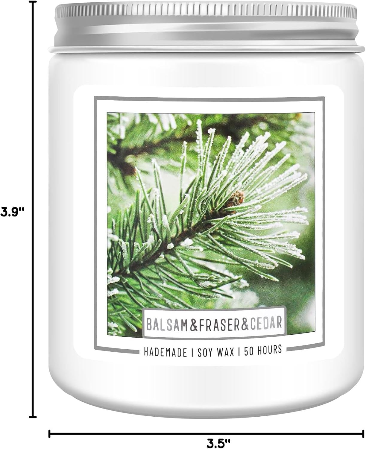 Homsolver Balsam Fir Pine Candle, Christmas Scented Candles, Holiday Natural Soy Candles with 50+ Hour Burn Time, Fir Cedar Tree Scent Gifts for Women Men, Wedding Favors for Guests, Souvenir Gifts