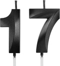 Number 17 Birthday Candles, 1.96 Inch Happy Birthday Cake Candles Cupcakes Topper Decoration for Birthday Party Wedding Anniversary Celebration Supplies (Black)