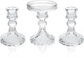Unity Candle Holder - Glass Candle Holders for Pillar Candles Taper Candles, Glass Candlestick Holders Set of 3, Decorative Clear Glass Candlestick Holder for Wedding Table Dinning Church Centerpiece