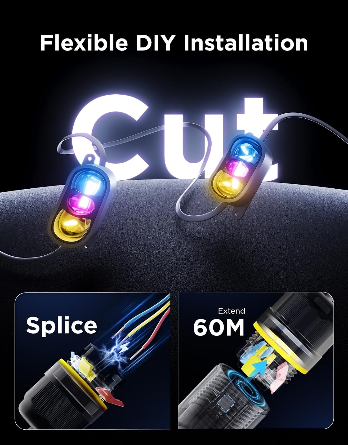 Govee Permanent Outdoor Lights Prism 200ft, Black