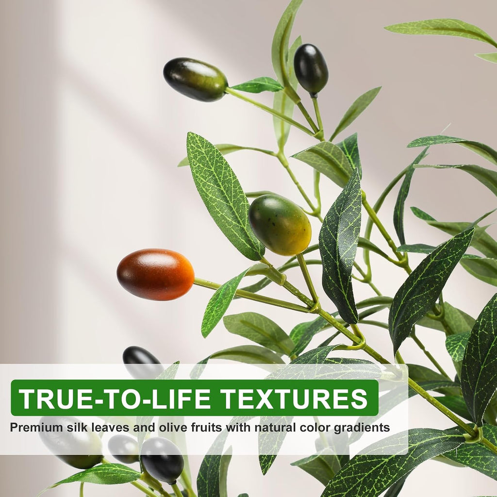 7ft artificial olive tree with lights & planter, package contents