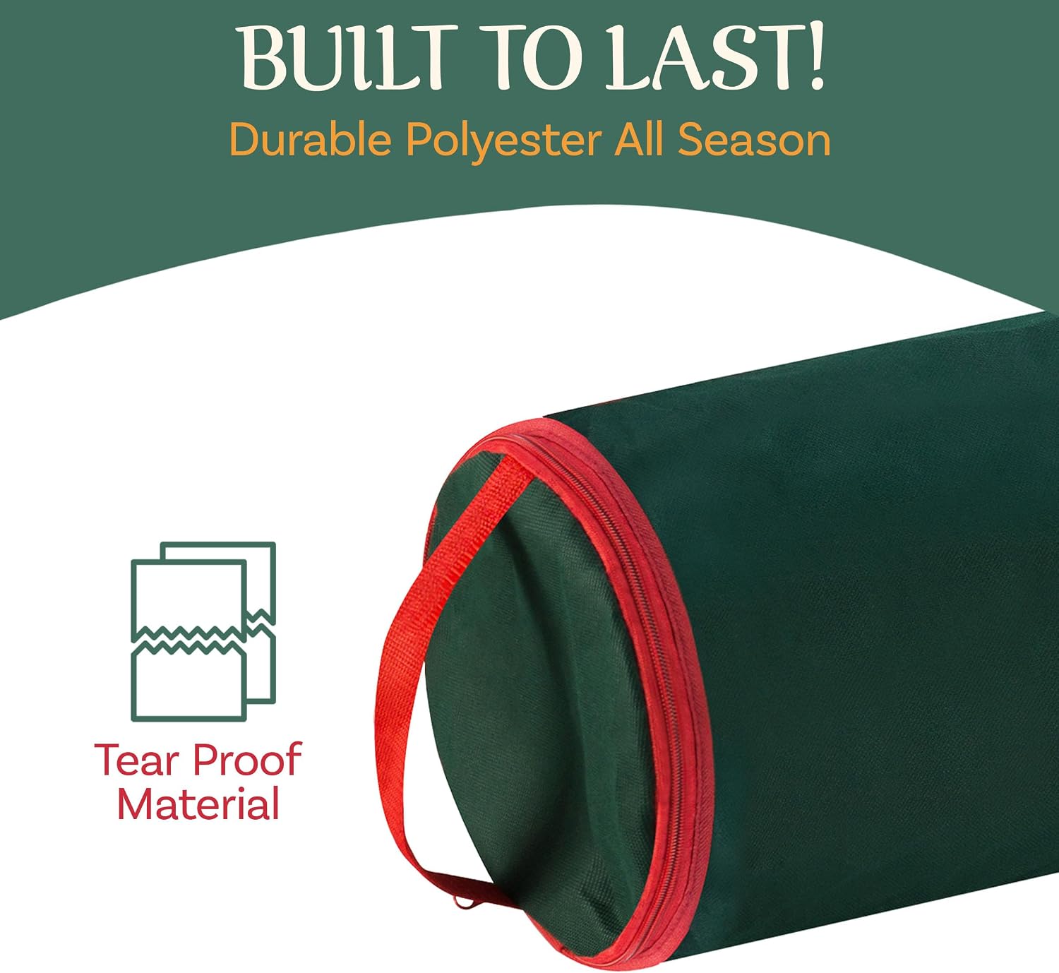 Set of 2 Wrapping Paper Storage Bags - Zippered Canvas Totes with Sturdy Nylon Handles - Fits Up to 40-Inch Rolls of Gift Wrap by Elf Stor (Green)