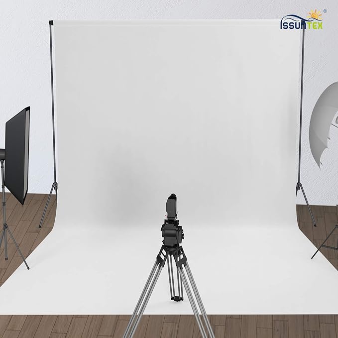 ISSUNTEX 10X12 ft Background Muslin Backdrop, Photo Studio, Collapsible High Density Screen for Video Photography and Television-White