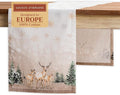 Maison d' Hermine Table Runner 100% Cotton Single Layer Table Runners 72 inches Long for Thanksgiving Christmas Decorations Home Kitchen Dining Party Wedding (Deer in The Woods, 14.5" x 72")