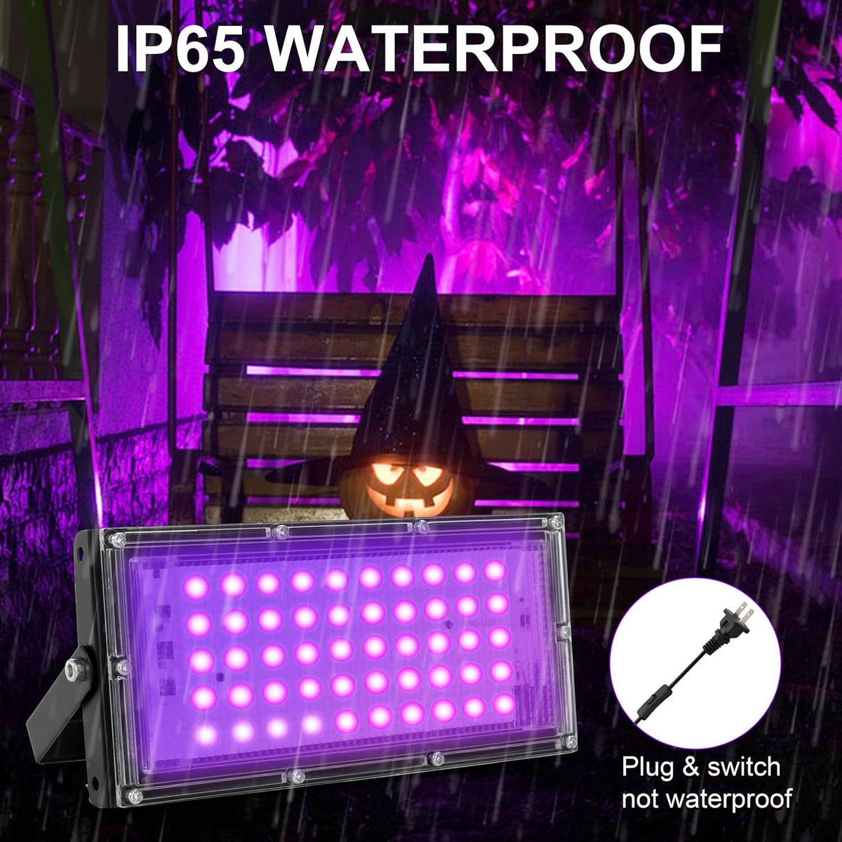 50W LED Black Lights for Glow Party, IP65 Waterproof UV Blacklight Floodlight...