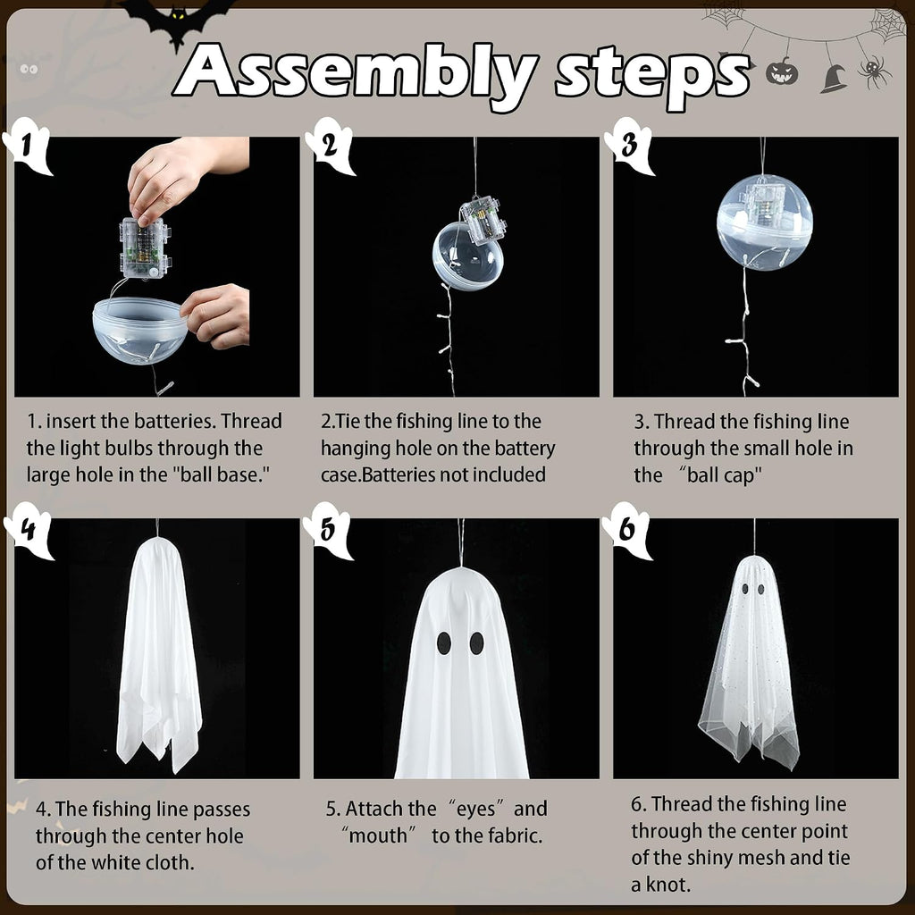 aygxu halloween decorations outdoor/indoor-3pcs hanging ghost decor with, package contents