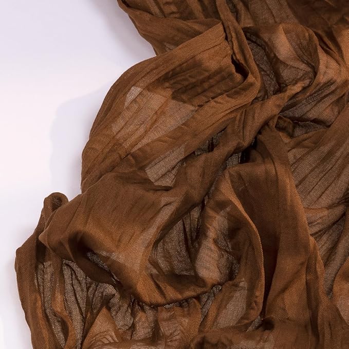 Brown Cheesecloth Table Runner Tan 10 Pack Fall Table Runners Boho Gauze 120 Inches Marron Cheese Cloth Fall Table Decorations for Thanksgiving Wedding Bridal Baby Shower Tea Party Decor