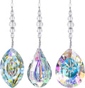 YU FENG 3PCS Crystal Suncatcher Pendant for Decor Hanging Glass Prism Rainbow Maker Light Catchers