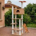 74.8in weatherproof cat tree tower with scratching post, main product view