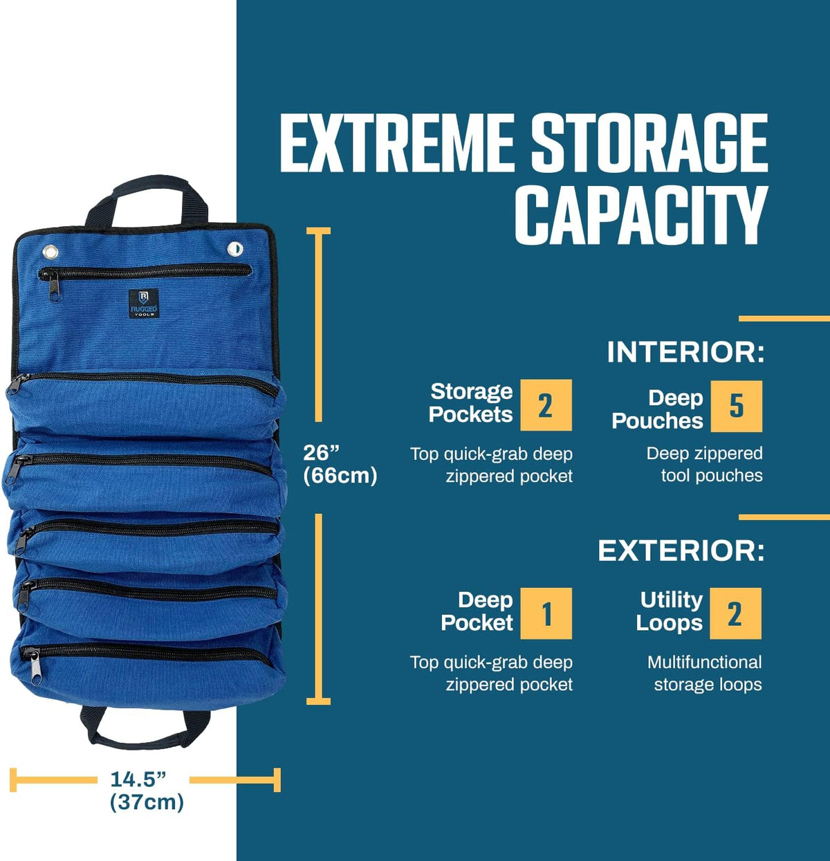 Rugged Tools Titan Deluxe Tool Roll