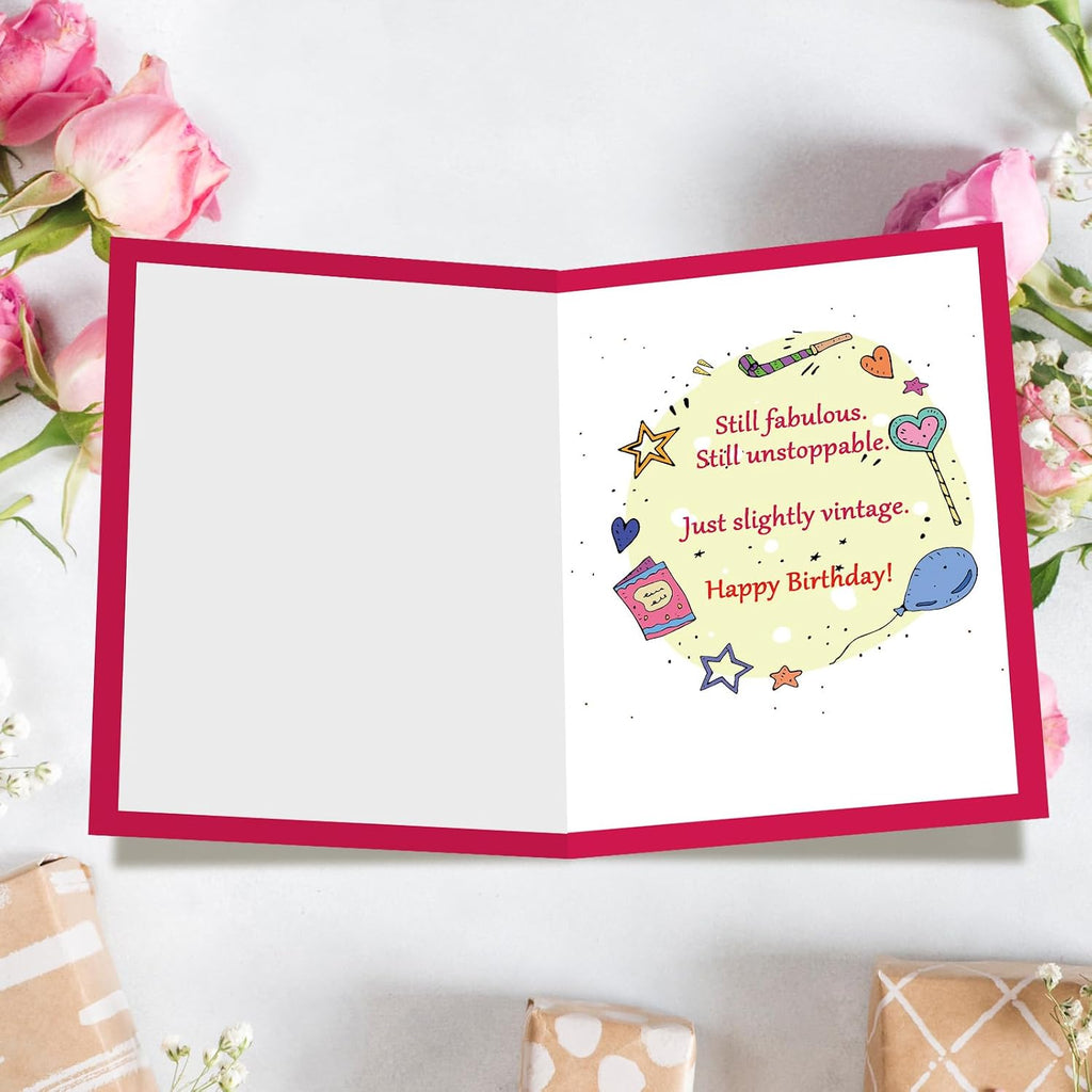 FANCYLUCKY Funny Birthday Card for Women Her, Aging Humor Birthday Gifts for Friend BFF Sister Coworker, Printed Message Inside with Envelope
