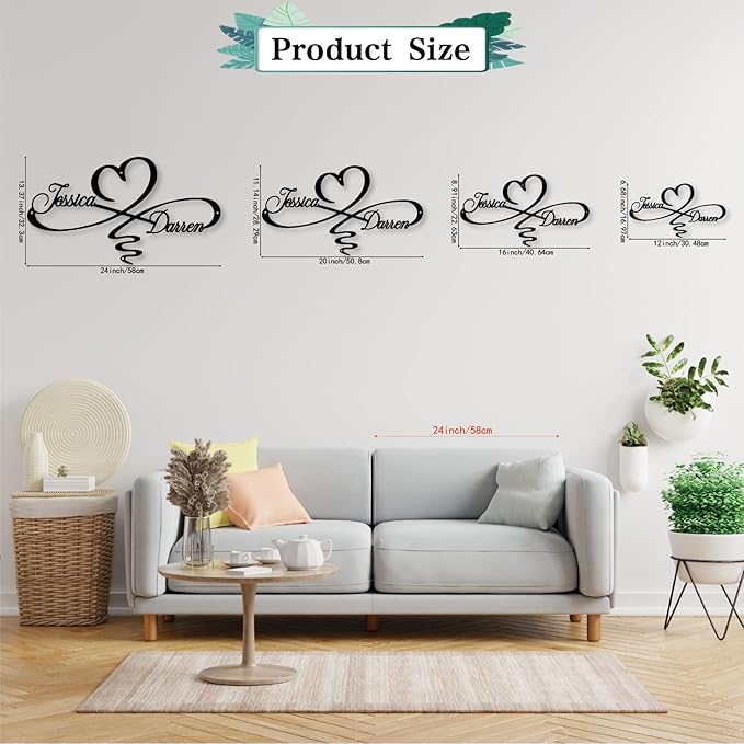 Personalized Infinity Symbol, Metal Love Sign, Love Sign Infinity Heart Sign Metal Wall Decor, Metal Wall Art Decor, Valentine's Day Gift for Her, Metal Wall Art Room Wall Decor