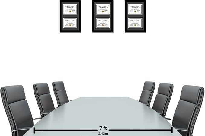 Creative Picture Frames 14X20Bk-B Black Vertical Double Diploma Frame With 2 Opening Black Matting | Holds 2-8X10-Inch Documents With Installed Wall Hanger