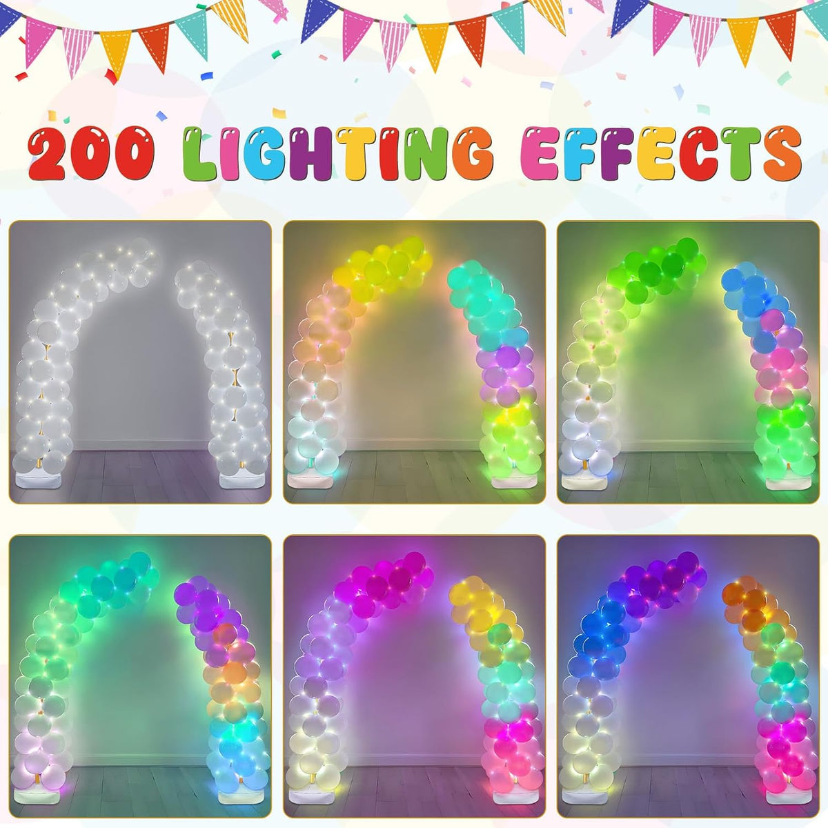 led balloon arch stand with base 9.35ft/6ft balloon showing dimensions