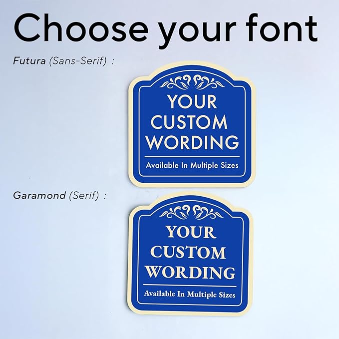 Custom Decorative Outdoor Metal Sign - Personalized Aluminum Driveway Sign, Waterproof, Made in USA - Design 1 Blue Steel 8x8 In