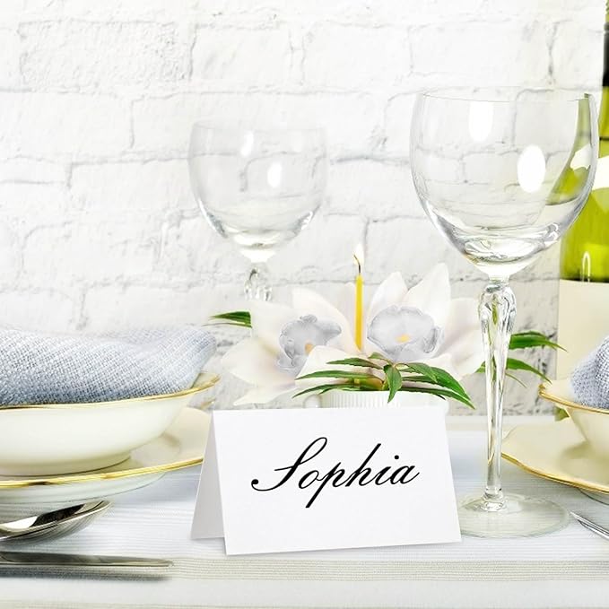 120 Pcs Premium Place Cards, 2x3.5in Small Tent Cards, Blank Fillable Banquet Seat Cards, Name Cards, Escort Cards, Table Cards, Wedding Place Cards for Wedding, Table, Dinner Parties