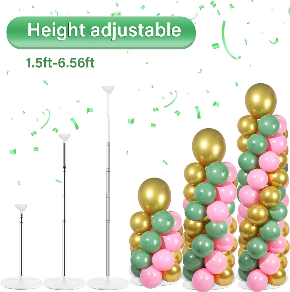 2 sets adjustable balloon column stand kit with, side view