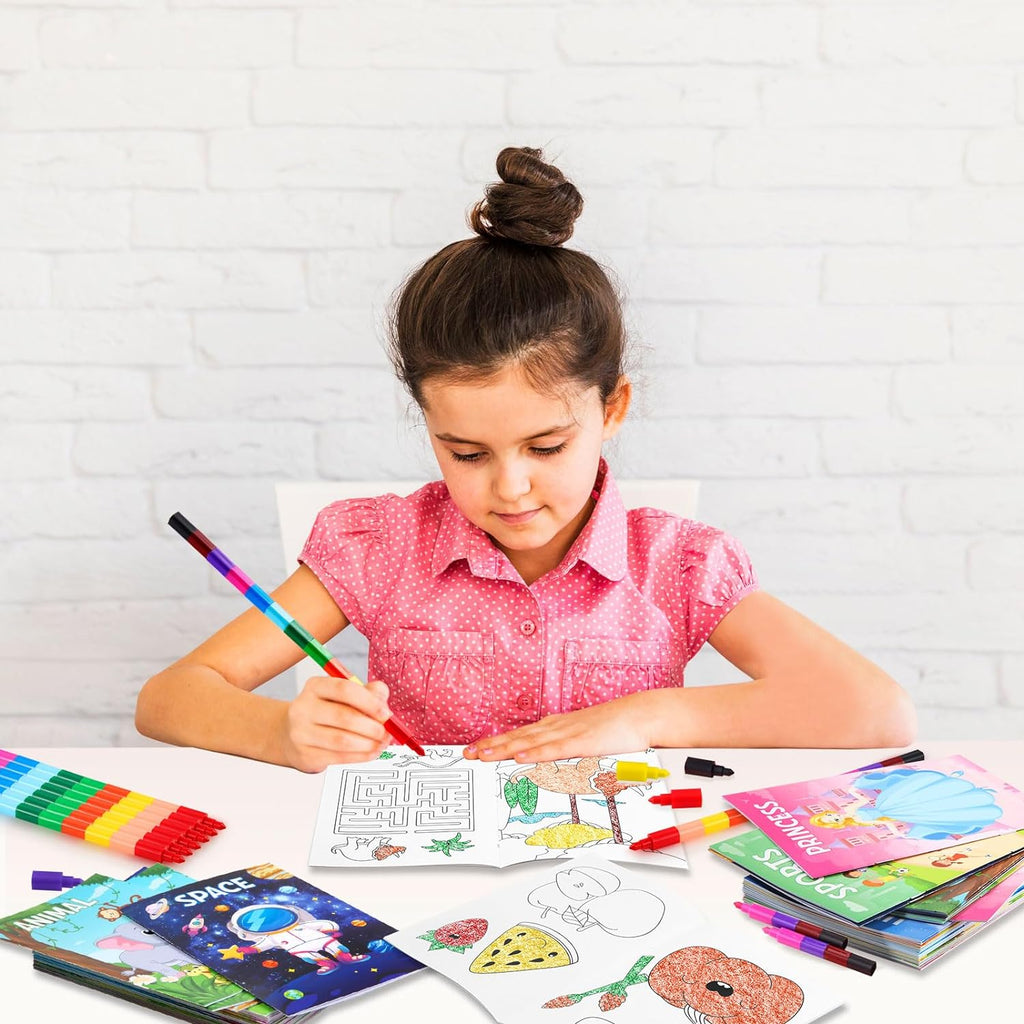 BenLouis Coloring Books Party Favors Bulk Mini Coloring Books for Kids Ages 4-8-12 Small Activity Books For Birthday Party Gifts Goodie Bags Stuffers Classroom Travel Activity（24pcs Classic）