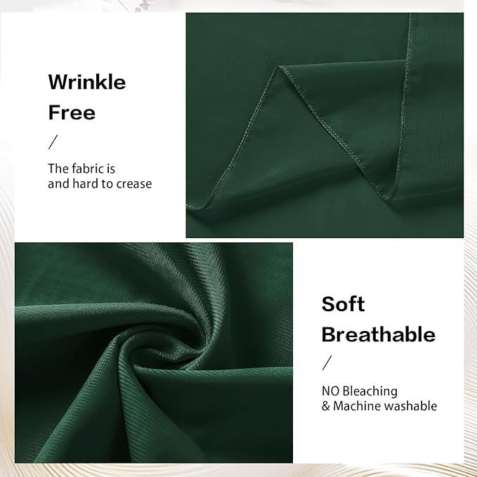 VOK Dark Green Wedding Arch Draping Fabric Chiffon Fabric, 29in x 18Ft Sheer Chiffon Outdoor Curtain for Wedding Ceremony Birthday Party Decoration (Dark Green,1 Panel)