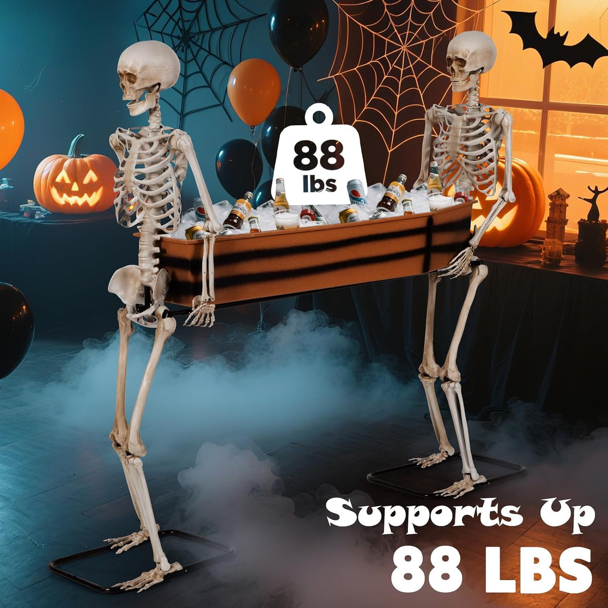 Quntis Halloween Skeleton Outdoor Decorations - 5ft Posable Skeletons Carryin...
