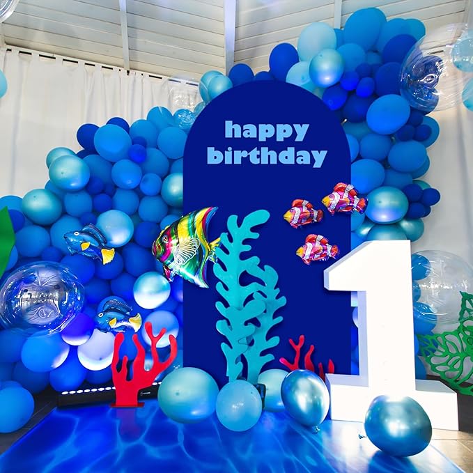 LEBENGURU Upgraded 5FT Wedding Arch Cover, Royal Blue Spandex Fitted Arch Backdrop Cover, Round Top Chiara Stand Covers for Birthday Party Baby Shower Banquet Balloon Décor
