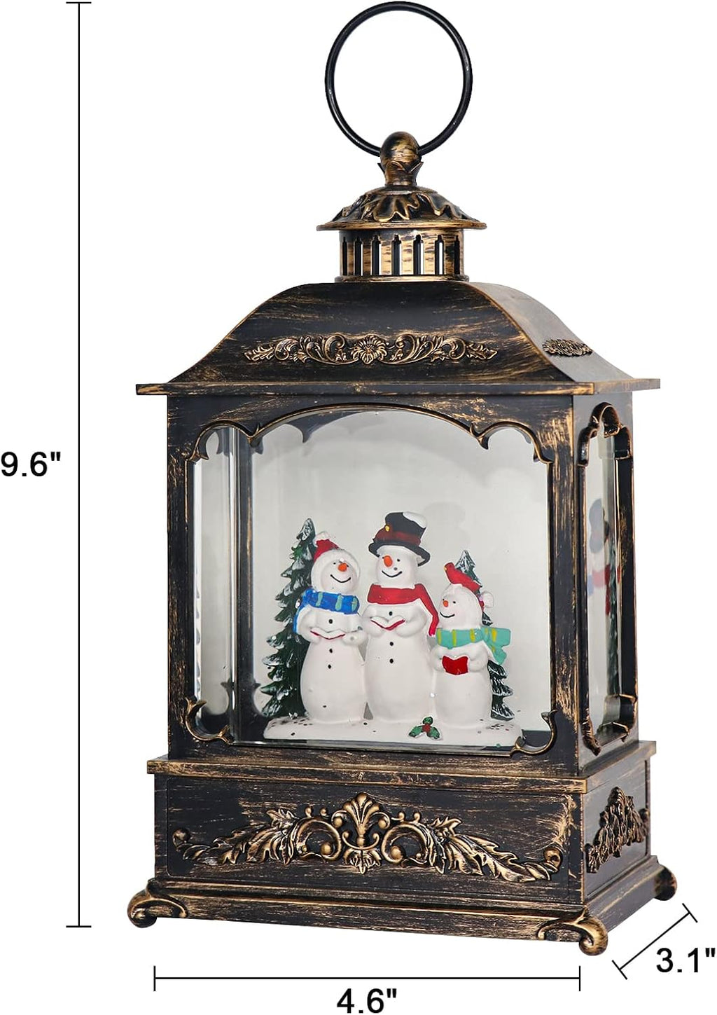 Wondise Christmas Musical Snow Globes with Timer, USB Plug-in & Battery Operated Spinning Water Glitters Lighted Singing Snow Globe Lantern for Christmas Thanksgiving Holiday Decorations(Snowman)