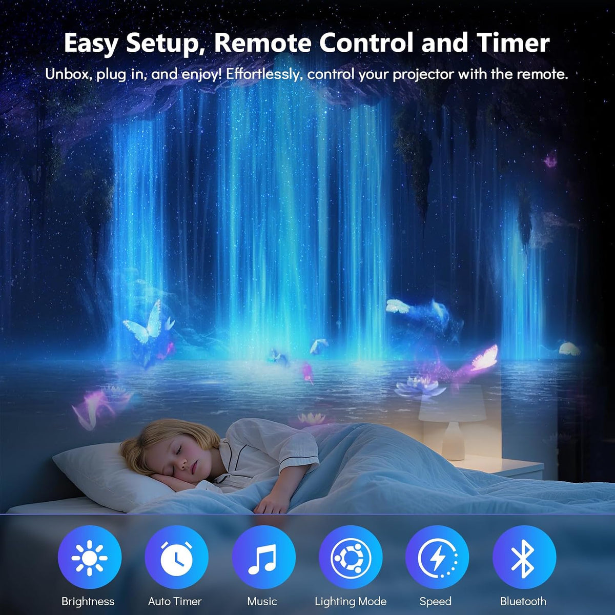 rossetta 3d star projector, galaxy aurora planetarium projector, package contents