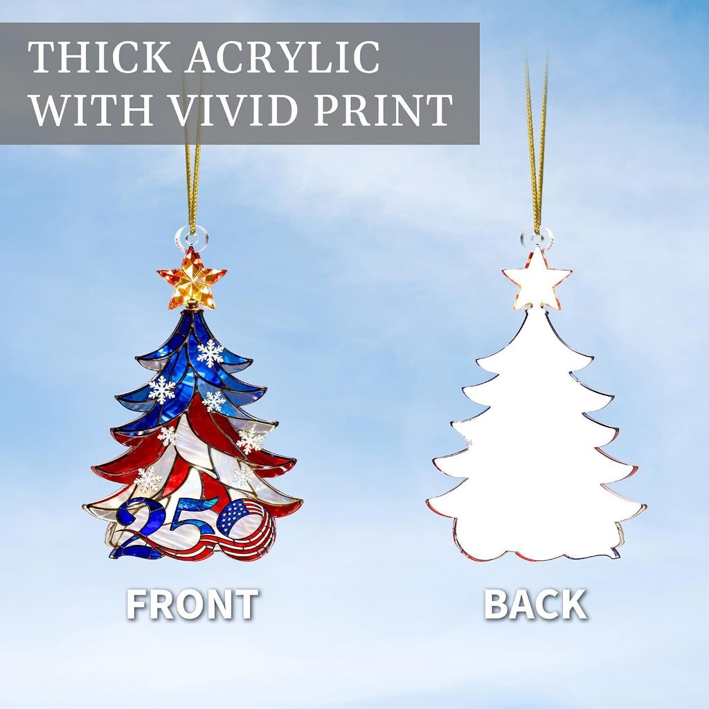 250 Anniversary USA Ornament, 2D Acrylic America Merchandise 250, Christmas in July Decorations, Christmas Decorations, USA 250th Anniversary, USA 250th Birthday Gifts