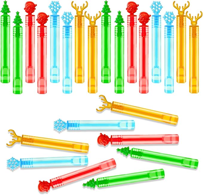 Bulk Christmas Giveaways for Kids 200 Pack,Party Favors Supplies Goody Bags Stocking Stuffers,Mini Bubbles Wand Toys Gifts for Toddlers,School Classroom Daycare Prizes Treats Trinkets for Students