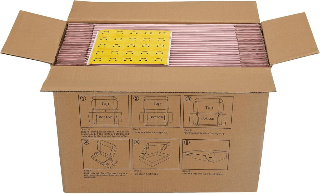 HORLIMER 11x8x2 inches Shipping Boxes Set of 25, Pink Corrugated Cardboard Gift Box for Packing, Mailing, Small Business