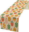 Summer Popsicles Table Runner, Colorful Cute Ice Cream Childish Seasonal Dinner Runner for Party Holiday Home Kitchen Dining Table Decor 13"x120"