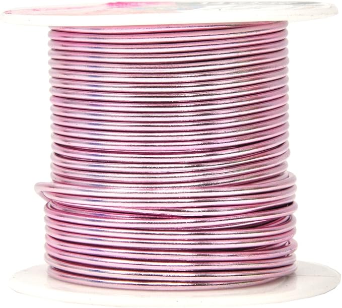 Mandala Crafts 14 Gauge Anodized Aluminum Craft Wire for Jewelry Making – 330 FT Colored Flexible Silver Copper Black Pink Ice Blue Red Wire - Bendable for Bonsai Armature Crafting Sculpting