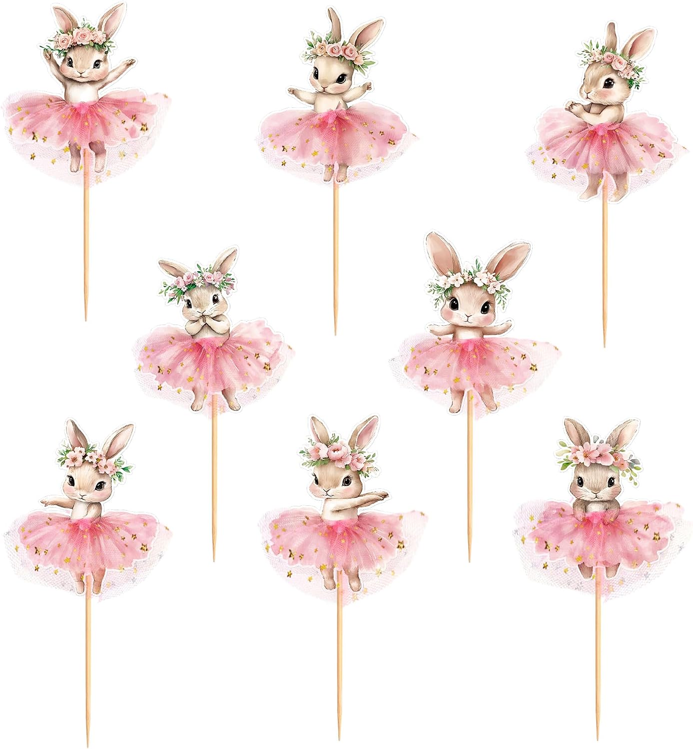 30 PCS Easter Cupcake topper Bunny Cupcake Toppers Easter Egg Cupcake Topper Rabbit Party Cake Topper Decorations (Style 14)