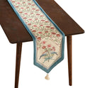 patdrea Designer French Elegant Wild Flowers Velvet Table Runner 118 Inch Long, Beige Pink Floral Table Mat, Decoration for Kitchen Dining Coffee Table Cabinet Banquet Thanksgiving,16"*118"