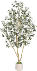 7ft artificial olive tree indoor with elegant white, main product view