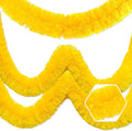 50 Feet Christmas Foil Fringe Banner Metallic Tassle Garland Metallic Backdrop Parade Floats Shiny Hanging Ceiling, Valentine's, Wedding, New Year Party Decorations(2" x 50', Macaron Yellow)