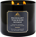 Bath & Body Works Mahogany Teakwood Intense 3-Wick Candle - Scented Candle for At-Home Use - Long-Lasting, Room-Filling Fragrance - High Fragrance Oil Concentration - Soy Wax Blend
