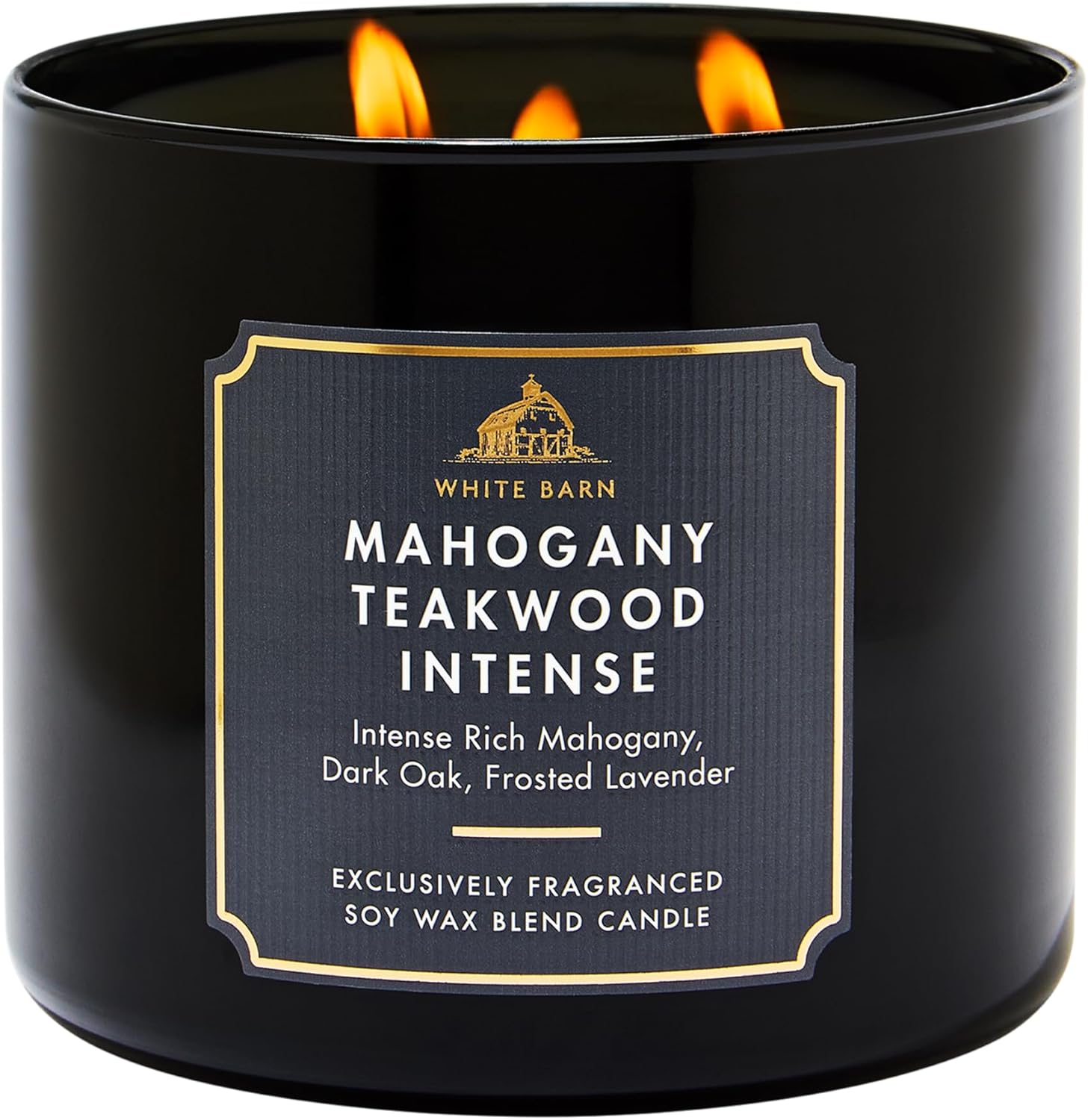 Bath & Body Works Mahogany Teakwood Intense 3-Wick Candle - Scented Candle for At-Home Use - Long-Lasting, Room-Filling Fragrance - High Fragrance Oil Concentration - Soy Wax Blend