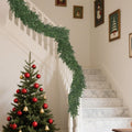 9ft christmas garland realistic fuller,natural droopy,bendable stairs railing, main product view