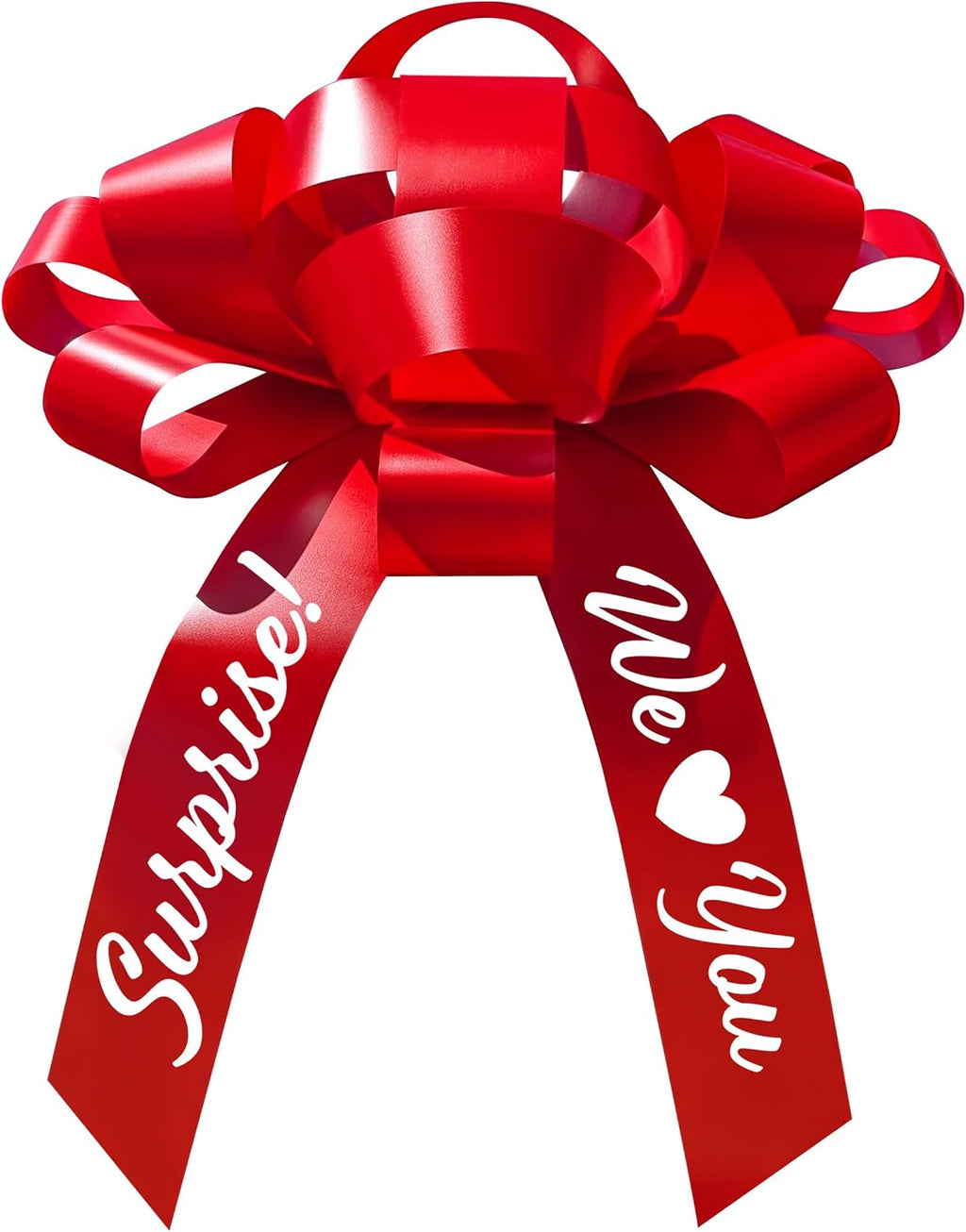 Handmade USA Car Gift Bow Red Surprise We Love You 47 Inch Waterproof Magnetic Adhesive Base Gift Display Decoration American Crafted (red)