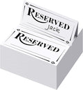 300 Pcs Paper Table Reserved Sign with Name Line Reserved Seating Signs Bulk Double Sided Signs for Reserving Seats Restaurant Wedding Reception Church Board Business Meeting (White Black)
