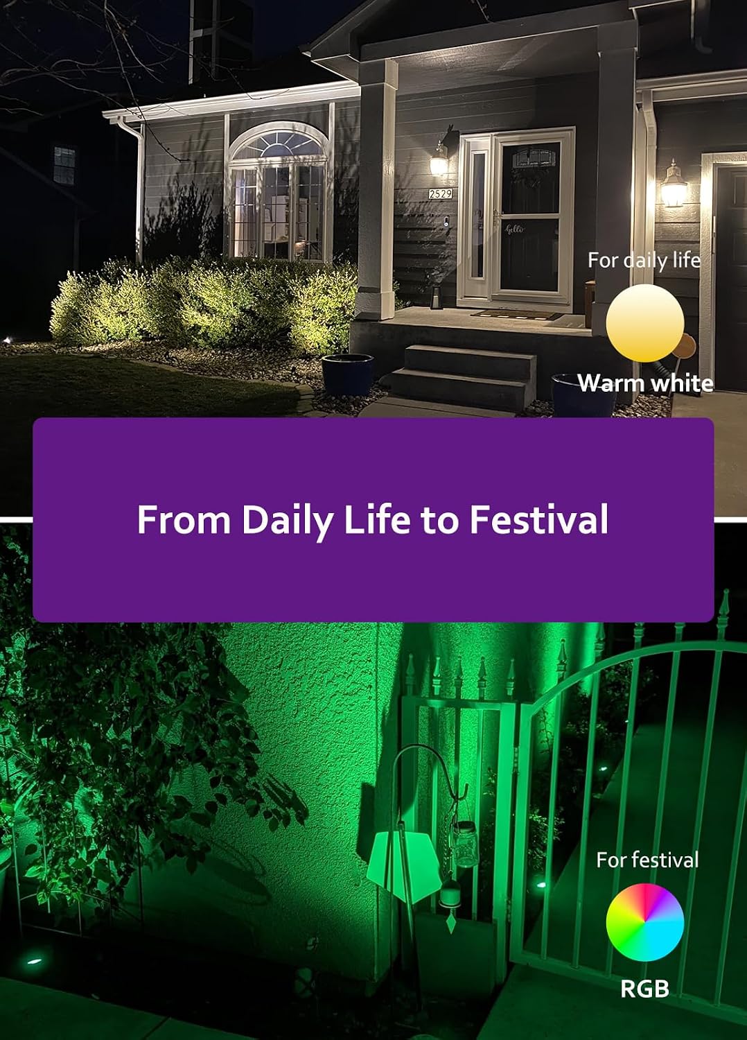 Spotlight Outdoor for Halloween Christmas: 4-in-1 RGBW Low Voltage Landscape ...