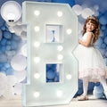 Marquee Letters 4 Feet Tall Large Light Up Letters Baby Shower Decorations Wedding Engagement Happy birthday White Party Decorations Big Cardboard Backdrop B
