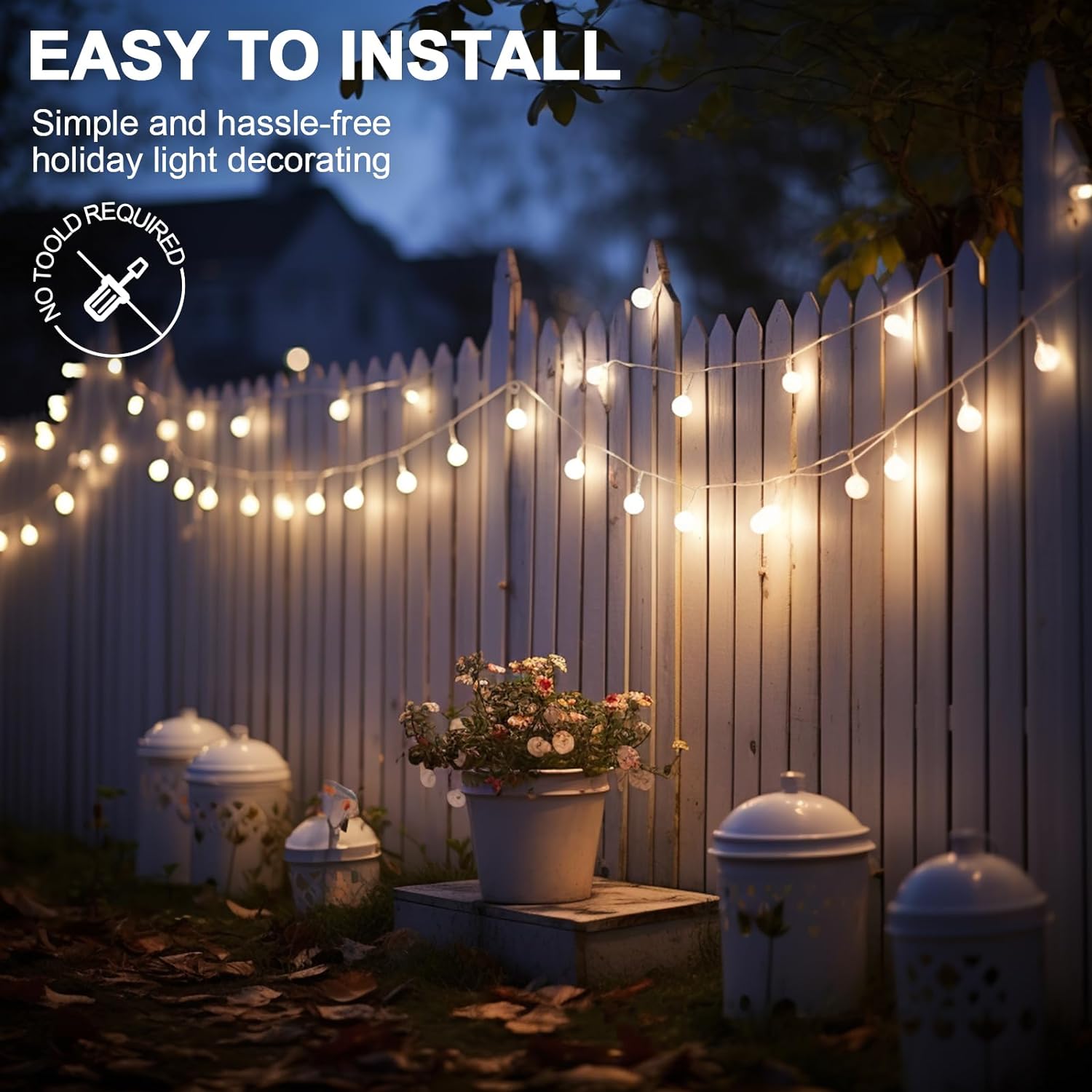 Hetyue Hooks for Outdoor String Lights Clips: 26Pcs Heavy Duty Light Hook with Waterproof Adhesive Strips - Outside Clear Cord Holders for Hanging Christmas Lighting - Outdoors Sticky Clip