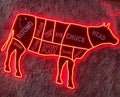 Cow Neon Sign, Butcher Shop Led Sign, Wall Decor, Cow Led Light, restaurant neon Sign Width Size:25inches