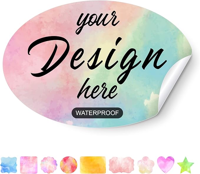 Custom Stickers Personalized Labels - Customized Stickers with Any Design Image Logo Text,Custom Stickers for Business Logo,Custom Thank You Label Stickers,100 Labels (Oval,5"x4")