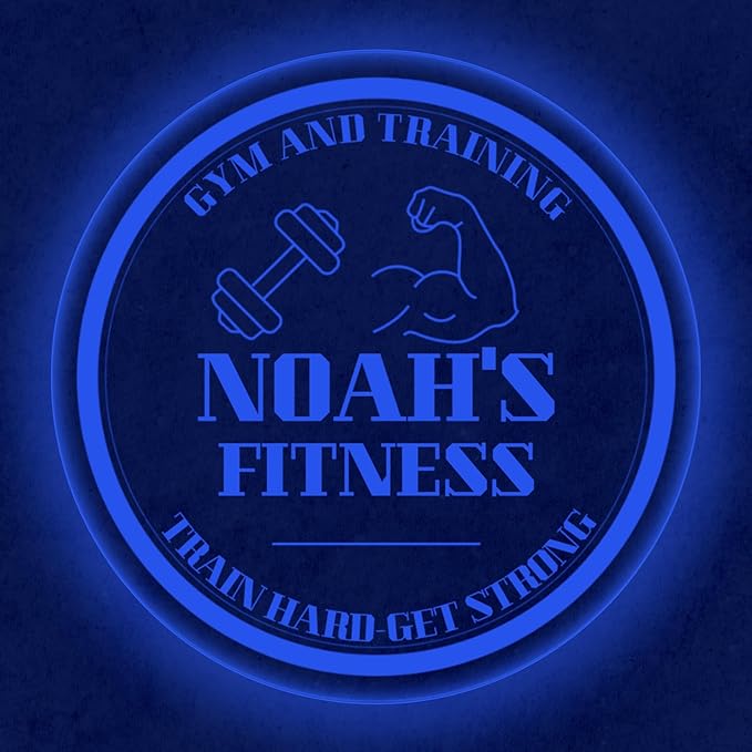 Custom Gym LED Sign – Personalized Color Changing Acrylic Wall Decor for Home Gym, Workout Room, or Man Cave (Gym, 12 INCHES)
